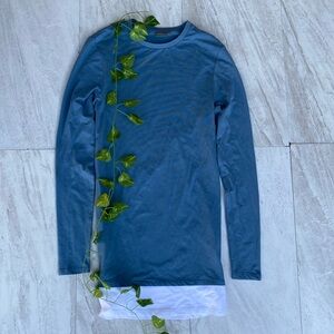 ASOS Long Sleeve Layered T-shirt Basic Mini Dress Crew Neck Stretchy Sweater